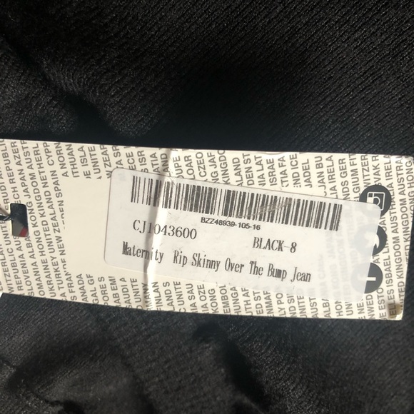 NWT BooHoo Blue Maternity Distressed Over The Bump Skinny Jeans  Size 6 - Picture 5 of 16